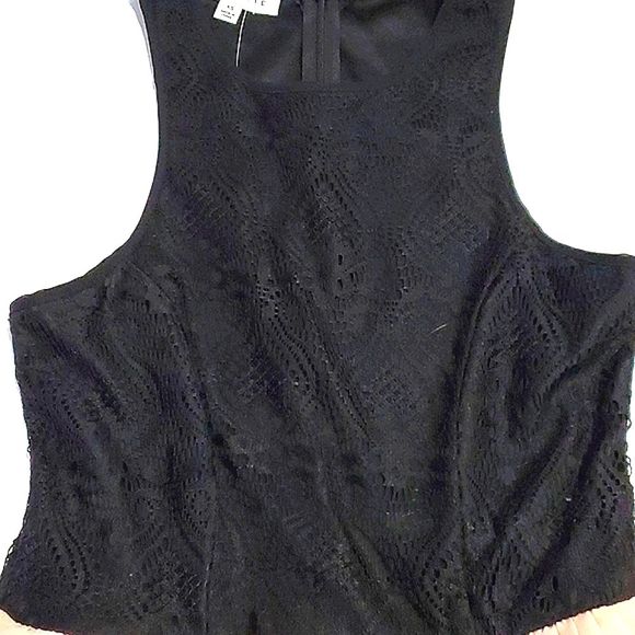 Socialite Black Laced Top Accordion Chiffon Chic Party Wedding Mini Dress XS - Picture 5 of 11